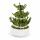 Lucky Bamboo - modernes Arrangement in runder Schale - 3 Ebenen - weiss - 10cm Durchmesser - 15cm hoch