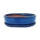 Bonsai cup and saucer Gr. 5 - blue - oval - model O7 - L 31cm - B 24cm - H 7,5 cm