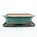 Bonsai cup and saucer Gr. 5 - Green - Square - Model G4 -...