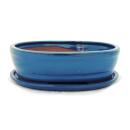 Bonsai cup and saucer Gr. 4 - blue oval - model O7 - L 26cm - B 21cm - H 7,5cm