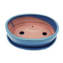 Bonsai cup and saucer Gr. 4 - blue oval - model O7 - L 26cm - B 21cm - H 7,5cm