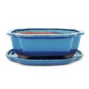 Bonsai cup and saucer Gr. 4 - blue - haitang/oval - model...