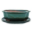 Bonsai cup and saucer Gr. 4 - green - haitang/oval -...