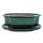 Bonsai cup and saucer Gr. 4 - green - haitang/oval - model I4 - L 26cm - B 20.5cm - H 8.5cm