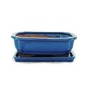 Bonsai cup and saucer Gr. 3 - Blue - Square - Model G12 - L 18cm - B 14cm - H 5.5cm