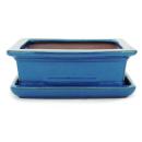 Bonsai cup and saucer Gr. 3 - blue - square - model G29 - L 18cm - B 13cm - H 6cm