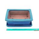 Bonsai cup and saucer Gr. 3 - blue - square - model G29 - L 18cm - B 13cm - H 6cm