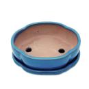 Bonsai cup and saucer Gr. 3 - blue - haitang/oval - model I5 - L 17cm - B 14cm - H 5,5cm