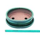 Bonsai cup and saucer Gr. 2 - green oval - model O7 - L 15,5cm - B 12cm - H 4,5cm