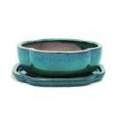 Bonsai cup and saucer Gr. 2 - green - haitang/oval -...