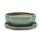 Bonsai-Schale mit Unterteller Gr. 2 - Olive-Braun - haitang/oval  - Modell I5 - L 14,5cm - B 12,5cm - H 5cm