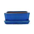 Bonsai cup and saucer Gr. 1 - blue - square - model G15 - L 12cm - W 9,5cm - H 4,5 cm