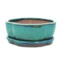 Bonsai cup and saucer Gr. 1 - Green - Haitang/oval -...