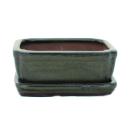 Bonsai cup and saucer Gr. 1 - Olive Brown - Square -...