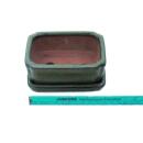 bol bonsaï avec soucoupe taille 1 - brun olive - angulaire - modèle g15 - l 12cm - b 9,5cm - h 4,5 cm