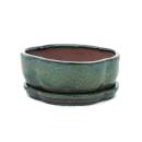 Bonsai cup and saucer Gr. 1 - olive brown - haitang /oval - model I5 - L 12cm - B 9.5cm - H 4.5 cm